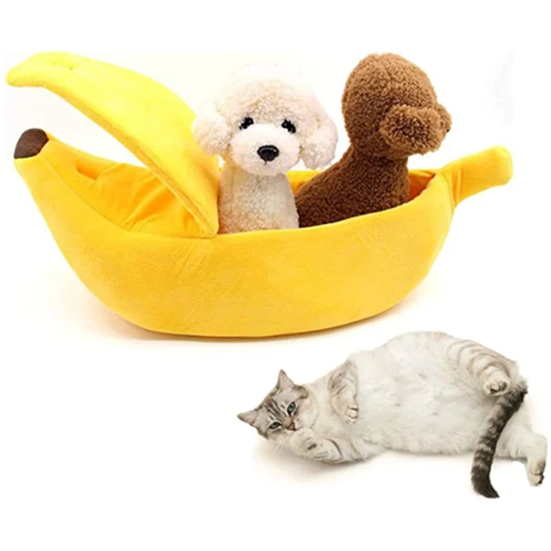 

Pet Bed House Cute Banana Warm Soft Punny Dogs Sofa Sleeping Playing Resting Cuddle Bed Lovely Pet Kitten Rabbit Small Dog Bed