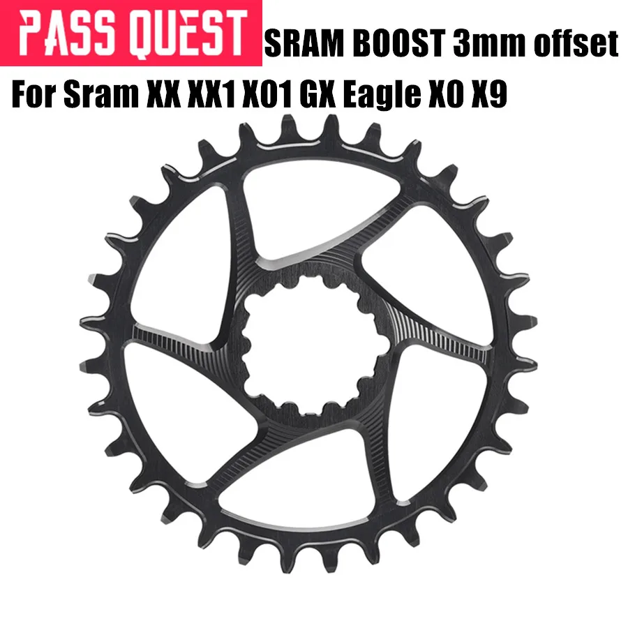 

PASS QUEST GXP 3mm Offset Bike Narrow Wide Chainring 28T-38T MTB Mountain Bicycle Chainwheel for Sram XX1 GX Eagle X9 Crankset