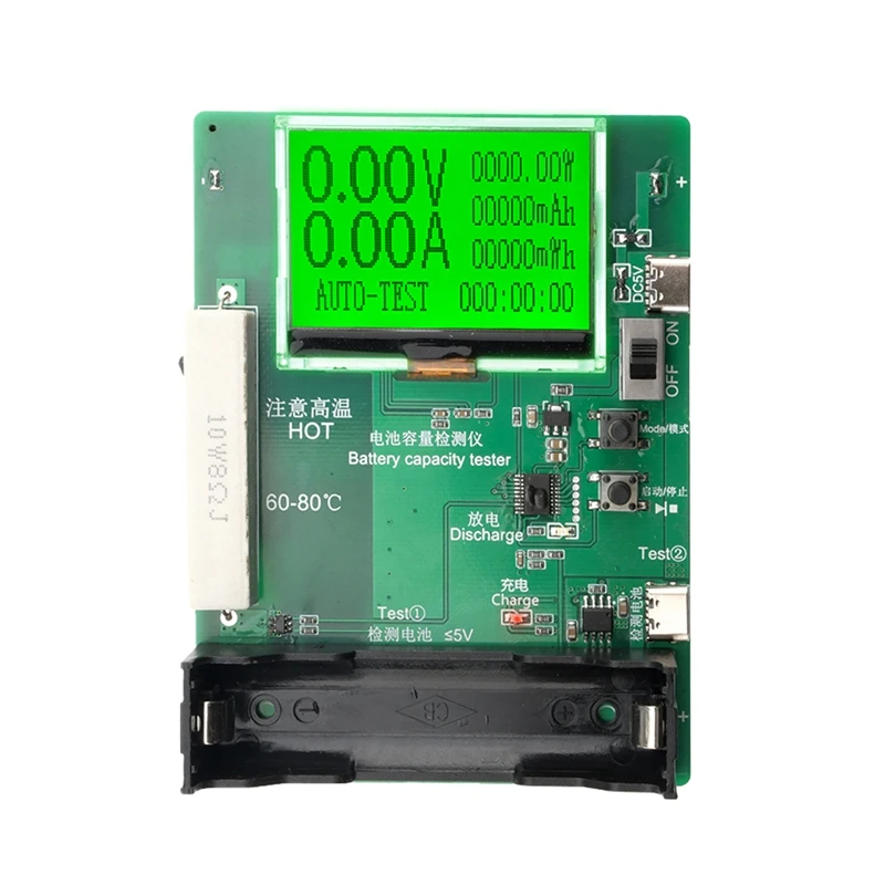 

LCD Display Battery Capacity Tester Mah Mwh 18650 Lithium Battery Digital Measurement Power Detector Module