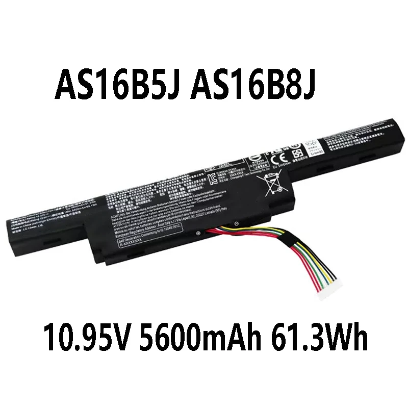 AS16B5J AS16B8J Аккумулятор 10 95 В 5600 мАч 61 3 Втч для Acer Aspire F15 F5-573G E15 E5-575G 3ICR19/66-2