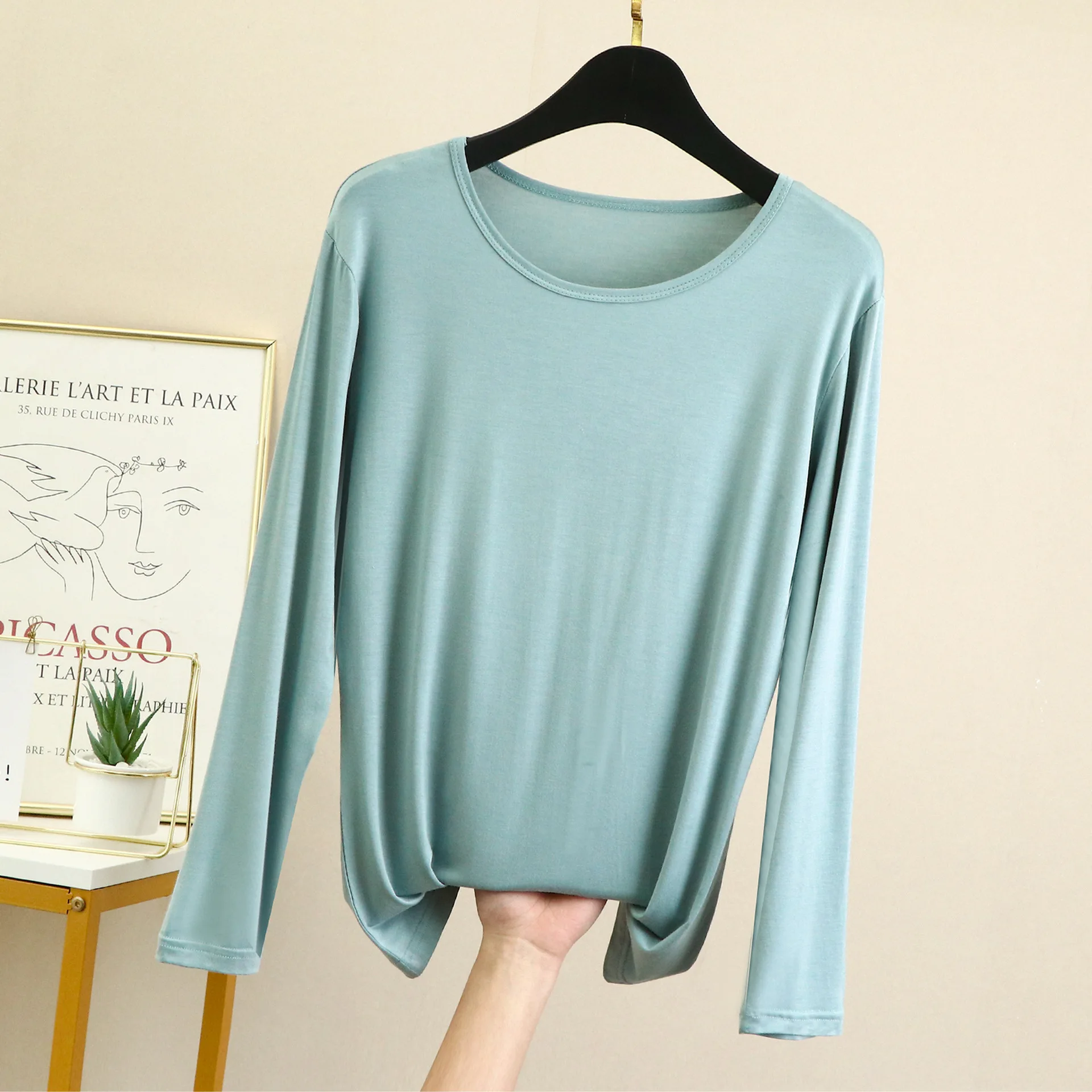 Modal Pajamas Women Tops Casual Bottoming Body Beauty Wear Inside Sculpting Elasticity Clothes Shape Gather Thermal Underwear