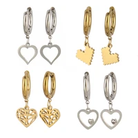 heart earrings stainless steel drop earrings for women simple design classic hollow heart fashion piercing dangle earring gifts