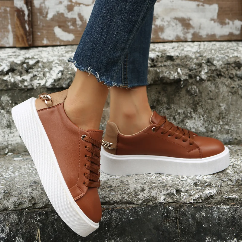 

Большие женские туфли, новинка 2022 года, европейские и американские повседневные туфли из вискозы с круглым носком и толстой подошвой, мален...