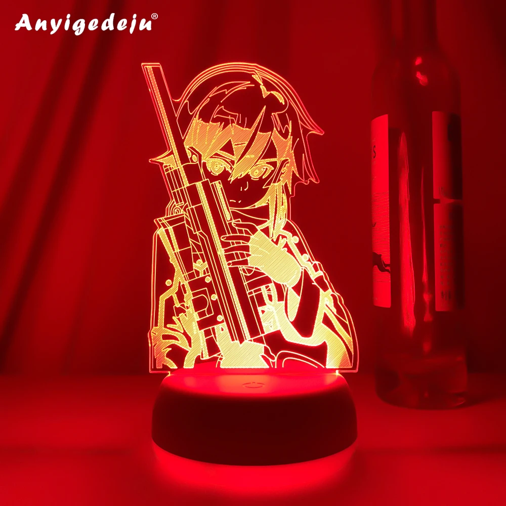 

3d Led Lamp Anime Sword Art Online Sinon Figure for Bedroom Decor Nightlight Birthday Gift Room Led Night Light Manga SAO