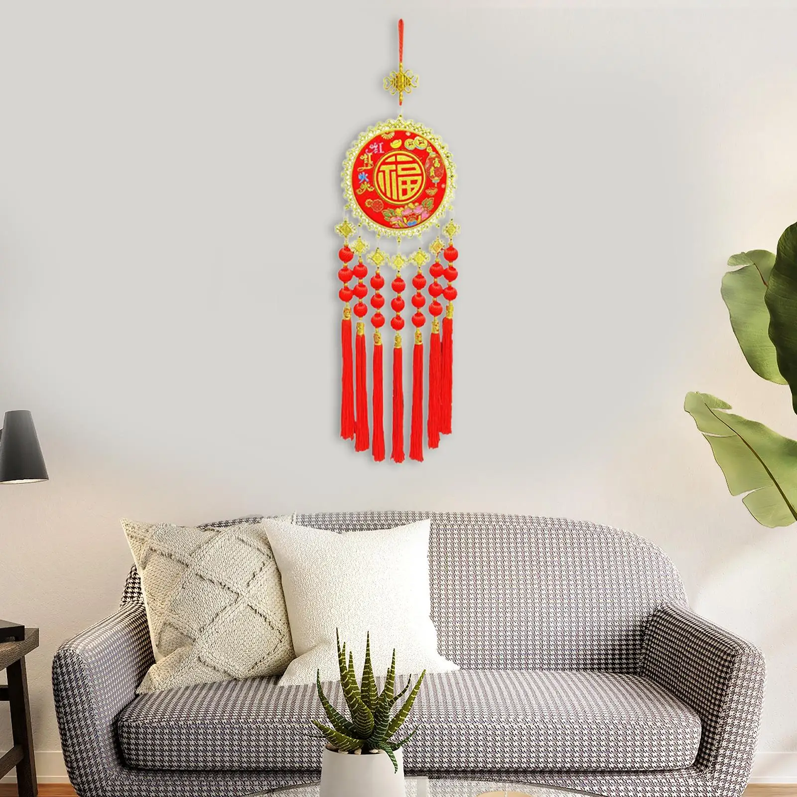 

New Year Decoration with Tassels Party Supplies Hanging Ornament for Wall Home Decor