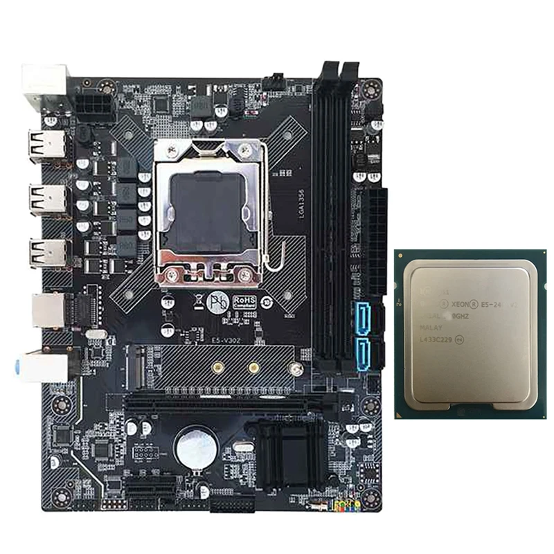 

X79 Motherboard With E5 2420V2 CPU HM65 LGA1356 CPU DDR3 REG ECC RAM M.2 NVME SATA3.0 Motherboard For Xeon E5 CPU