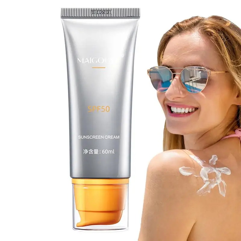 

60ml Summer Sunscreen For Face SPF 50 Sun Burn Repair UV Protection Oil Free UVA/UVB Sunscreen Lotion Sunblock For Most Skin Typ