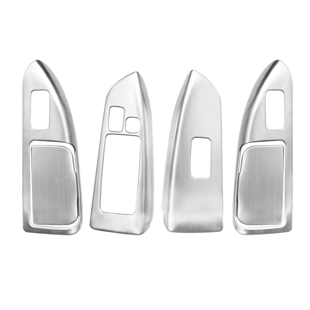 

Автомобильный серебристый внутренний стеклоподъемник кнопка переключения панель Крышка отделка рамка для Toyota Land Cruiser Prado 120 2003-2009