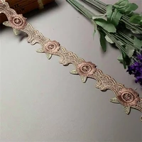 3 yards 4 cm lace ribbon trims embroidery flower for sofa curtain trimmings home textiles applique polyester high quality