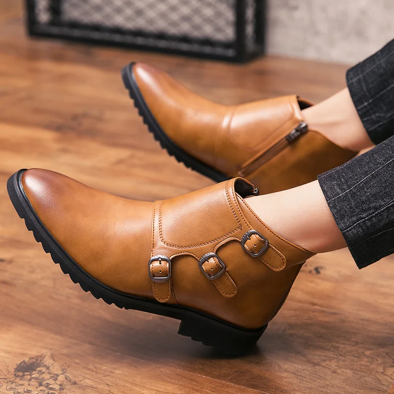 

Мужские новые ботинки, итальянские деловые кожаные мужские ботинки челси, Модные ботильоны, модные мужские ковбойские ботинки с ремешками