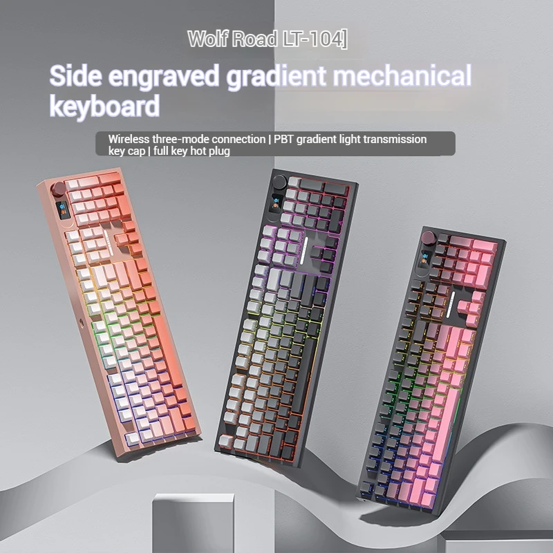 LANGTU LT104 Механическая клавиатура с боковой гравировкой и градиентом беспроводная