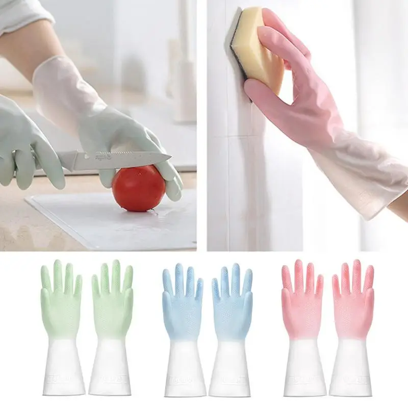 

Cleaning Gloves Waterproof Housework Durable Dishwashing Rubber Mitts Multi-Purpose Reusable Cleaning Gloves For Kitchen Laundry