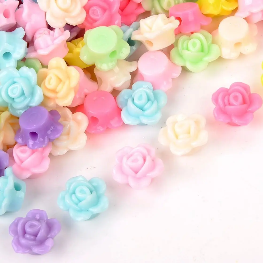 50 шт. 25 разные стили акриловые сердца крест розы бусины россыпью разделитель для