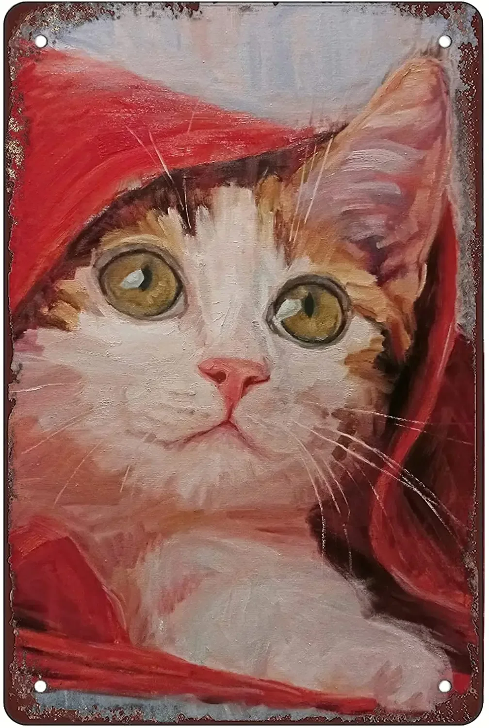 

Rosefinch Stone The cat in The Quilt Retro Funny Metal Sheet Signs, Wall Decoration, Size:8 x 12