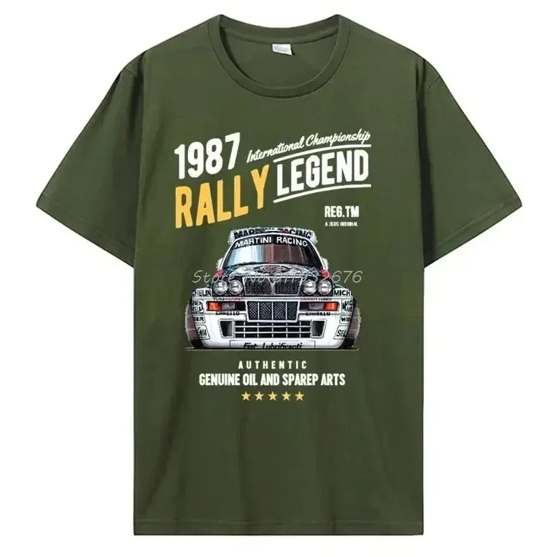 Rally Legend Motif с 1987 Lancia Delta Integrale Hf Car Мужская летняя брендовая хлопковая одежда в стиле