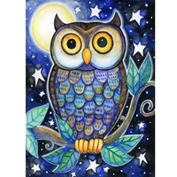 5d diamond painting moonlight owl stars full drill by number kits diy diamond set arts craft decorations