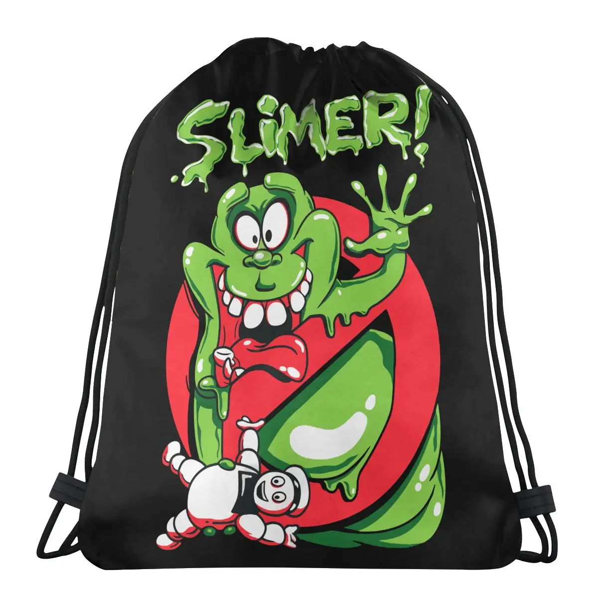 

Slimer Ghostbusters 1984 Film Portable Travel Drawstring Bags Riding Gym Clothes Storage Backpacks