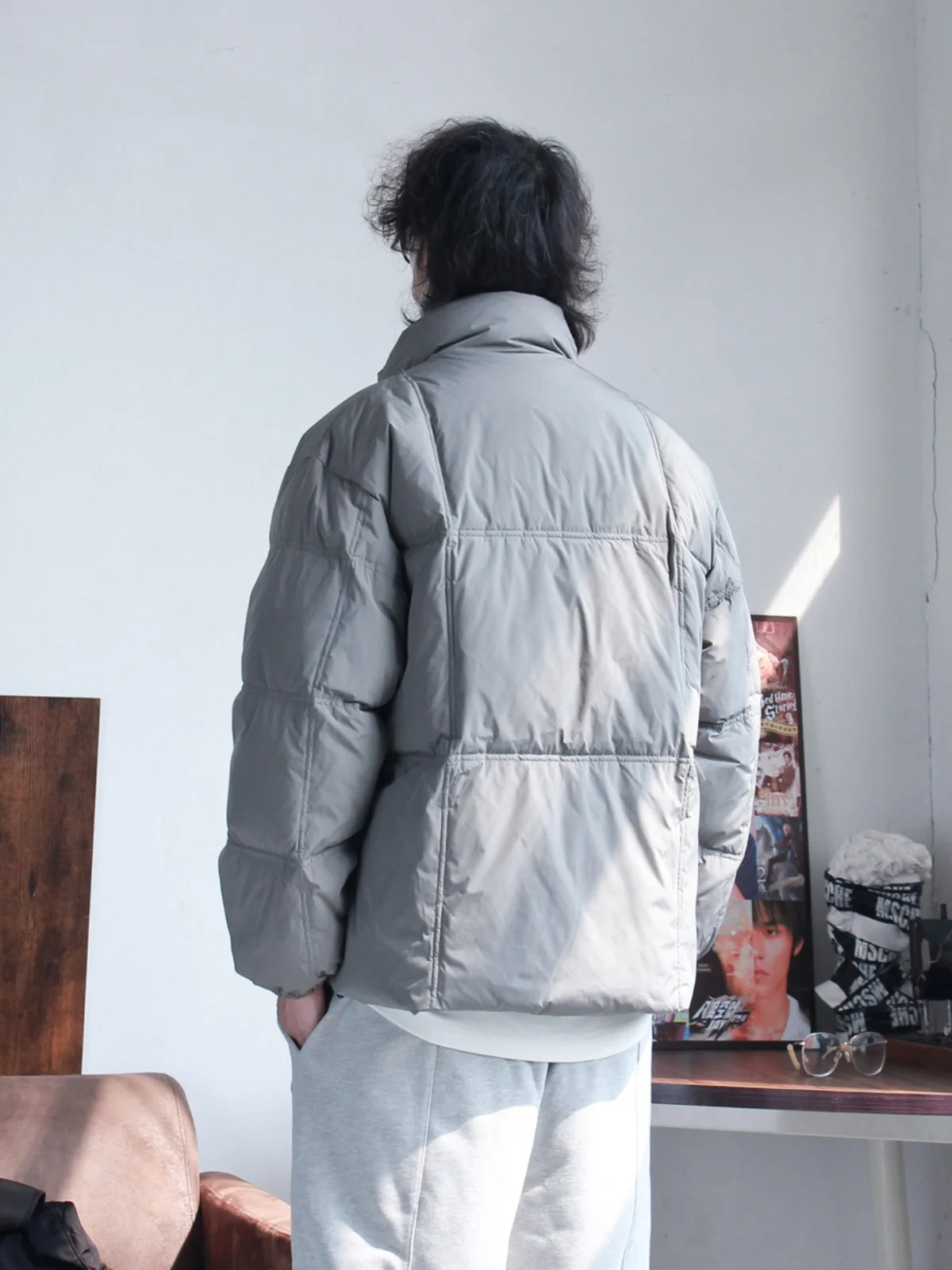 Mr. Akeng японский модный простой зимний пуховик с воротником-стойкой мужской 90