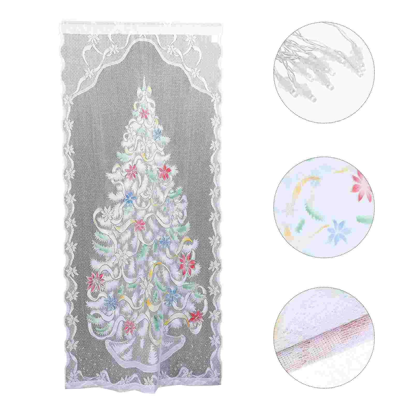 

Christmas Glowing Curtains Home Decorations Festival LED Adornment Luminous Xmas Ornament Polyester Hanging Scene For windows