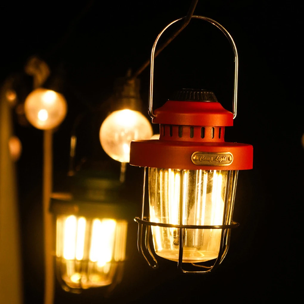 

LED Camping Light Retro Lantern Eye Protection Type-C Lamp Decoration