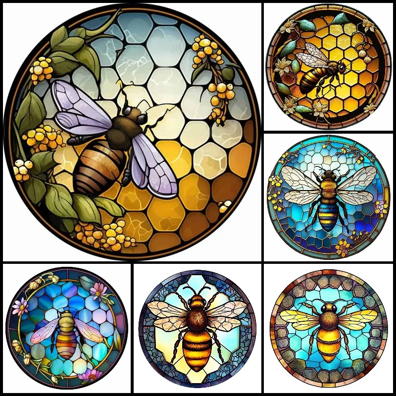 

Diy Crafts Diamond Embroidery Insects Mosaic Handicrafts Diamond Painting New Rhinestones Stained Glass Bee with Honeycomb