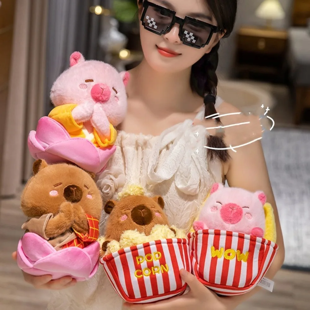 Шакьямуни капибара плюшевая игрушка попкорн халат монаха кукла пушистый цветок