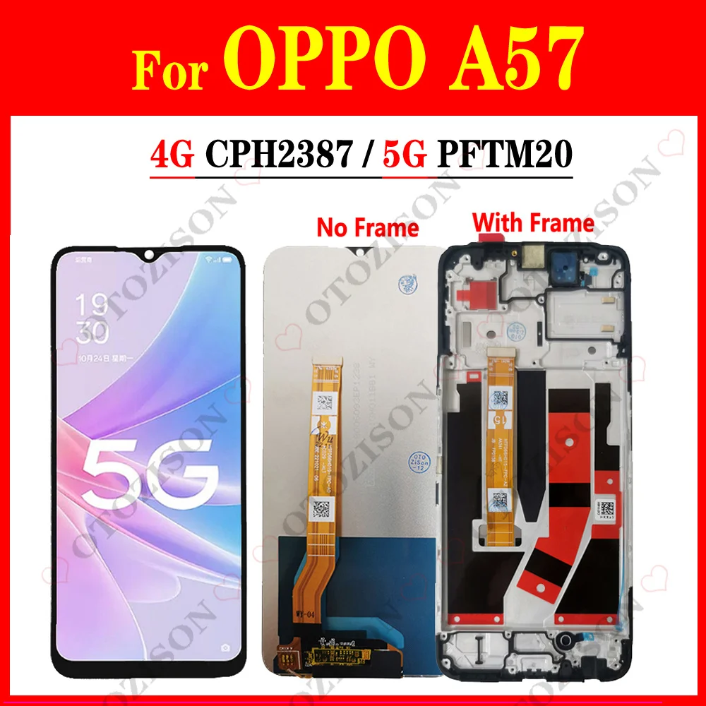 ЖК-дисплей 6 56 дюйма для OPPO A57 4G CPH2387 с рамкой 5G PFTM20 дисплей сенсорным дигитайзером