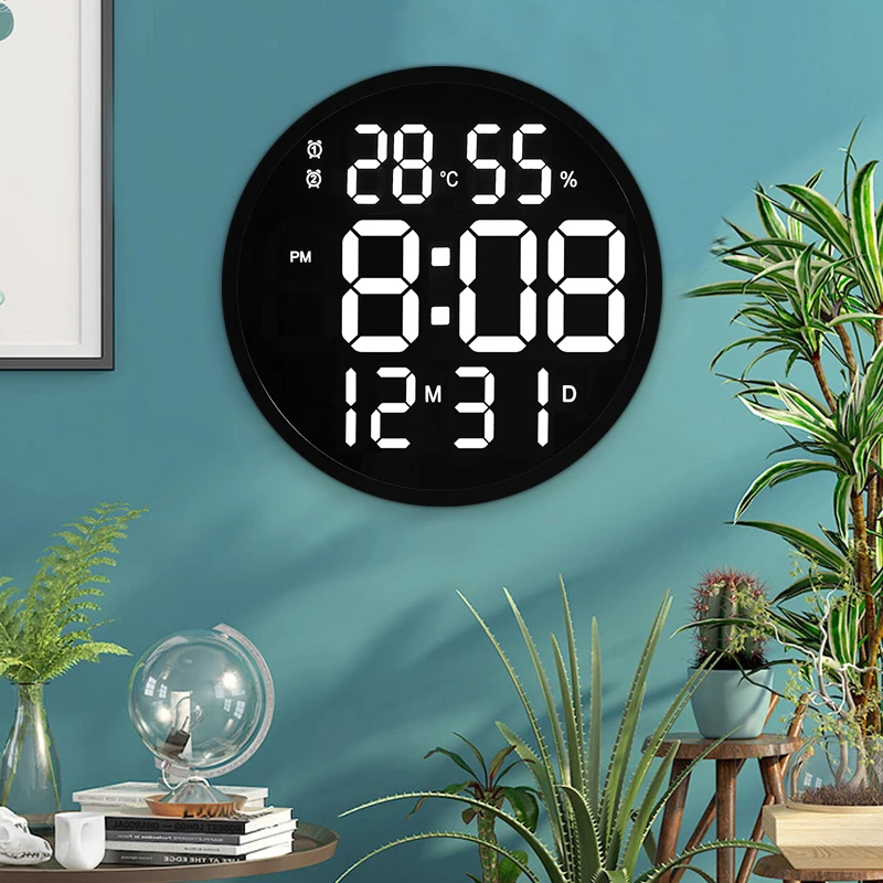 

Светящиеся цифровые электронные настенные часы 3D, цифровой будильник с отображением температуры и влажности, Современное украшение для дома, подарок