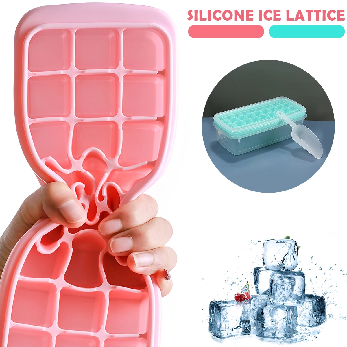 

Поднос для кубиков льда с крышкой и овалом, 36 ячеек, большая емкость, искусственный контейнер, Штабелируемый Квадратный Контейнер для кубиков льда, многоразовый