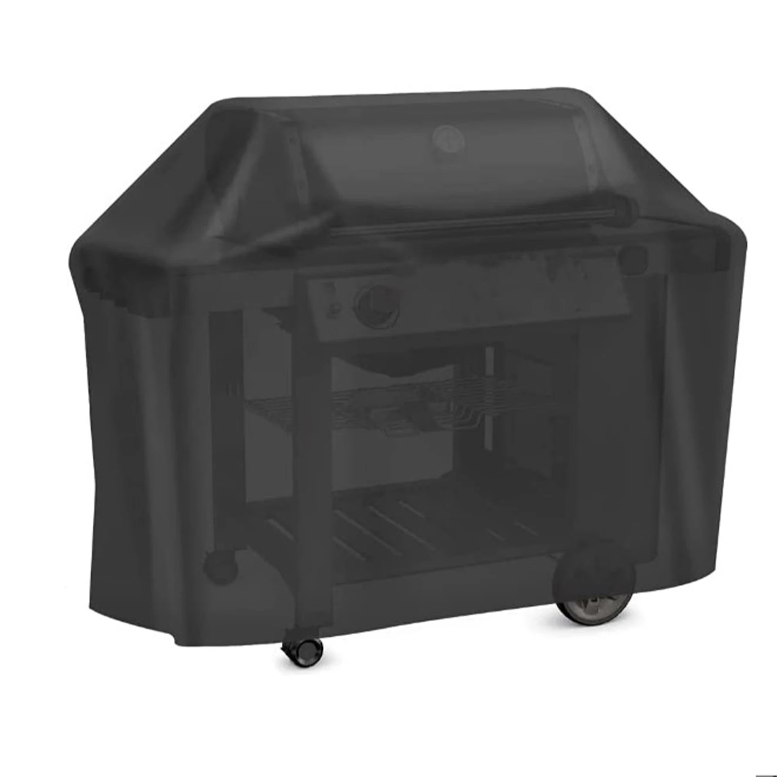 

Grill Covers Grill Cover With Drawstring Hood Design Outdoor Black BBQ Hood Covers UV Resistant Dust-proof S/L/XL