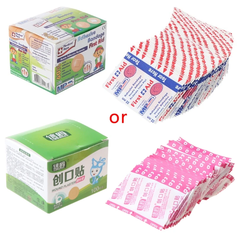 

100Pcs Adhesive Round Wound Plaster First-Aid Circle Ring Bandage 22mm