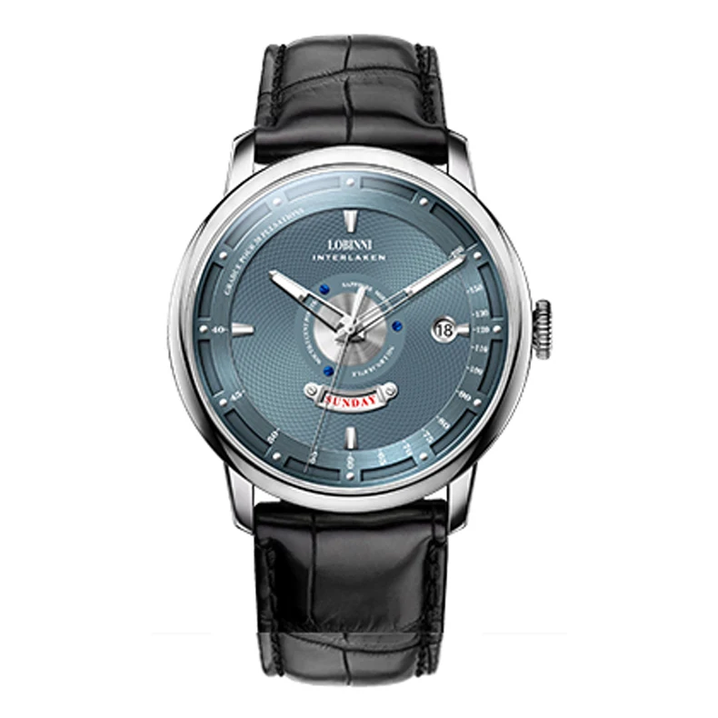 Мужские автоматические часы LOBINNI 41 мм простой дизайн механические наручные