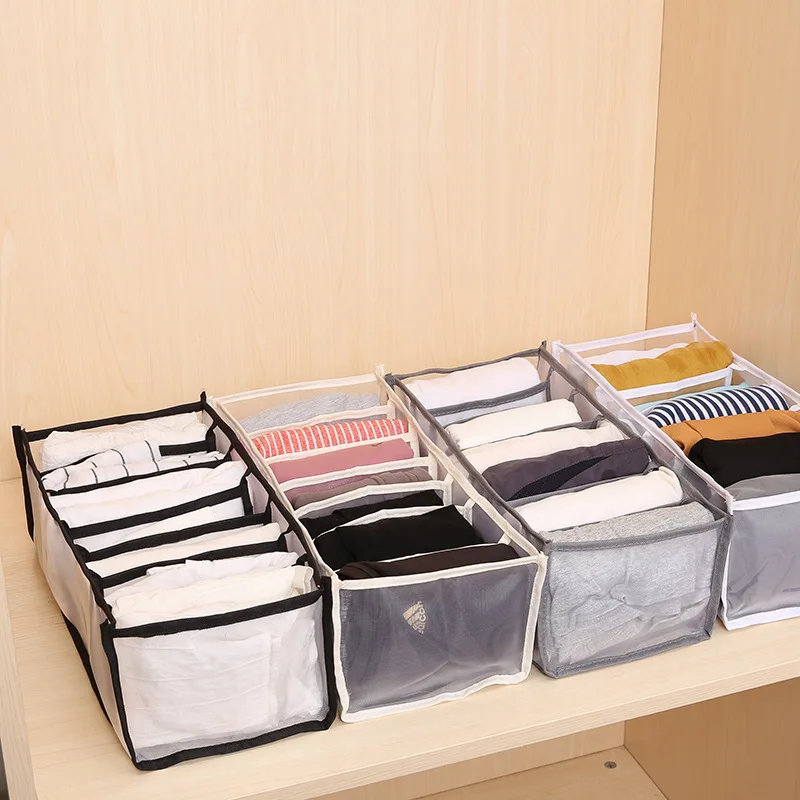 Ящик для хранения одежды, джинсы, штаны, ящик для сортировки отсеков, шкаф, шкаф, ящик для одежды, сумка-перегородка, сетчатая пряжа