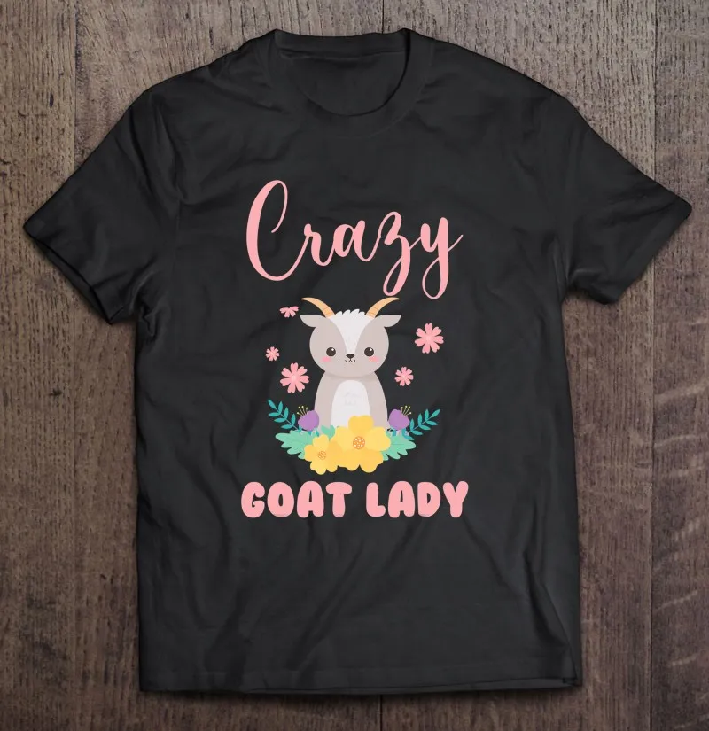 

Футболка мужская из хлопка, оверсайз топ с надписью Crazy Goat Lady Girls