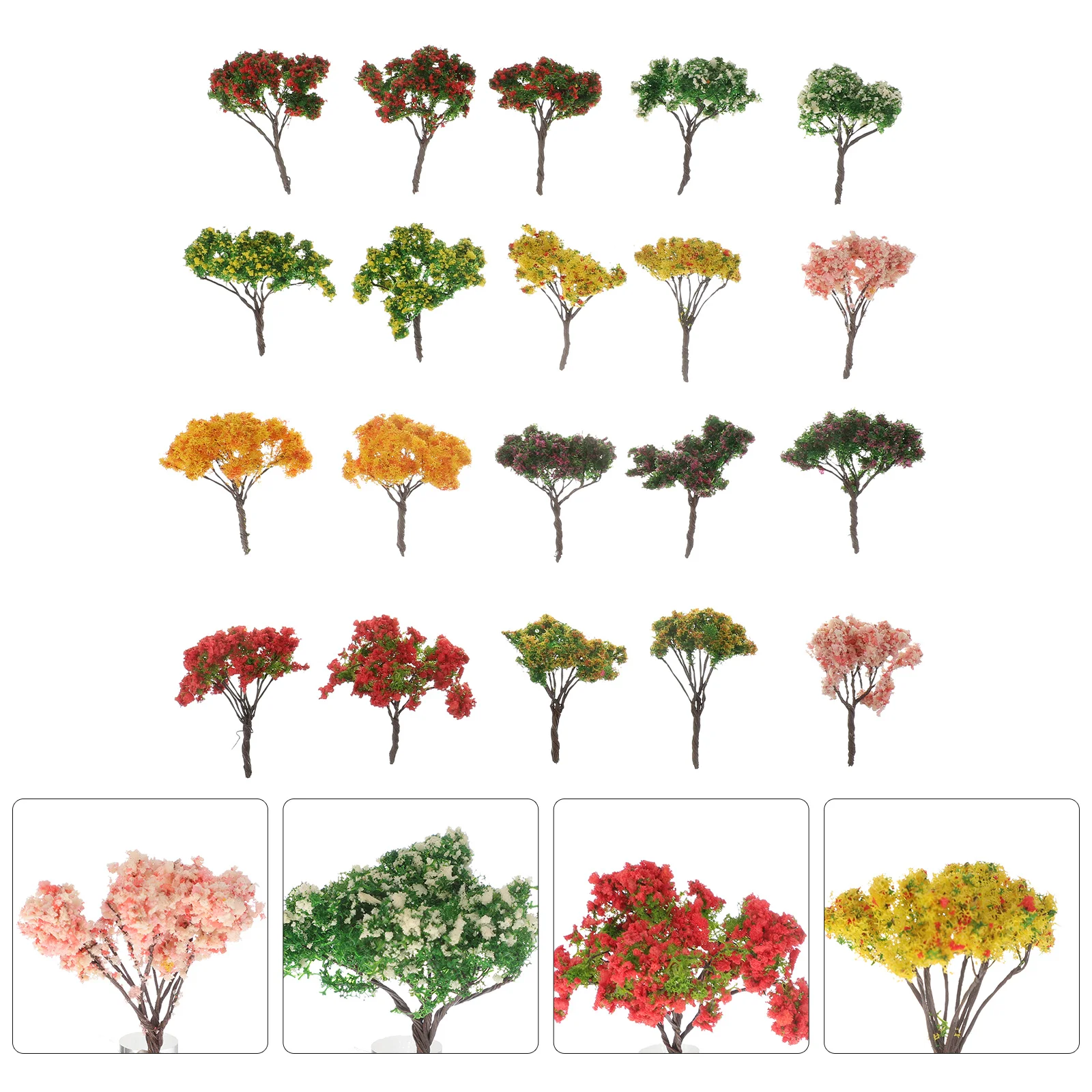 

20 Pcs Sandbox Model Tree Green Decor Mini Adornment Simulation Miniature Plastic