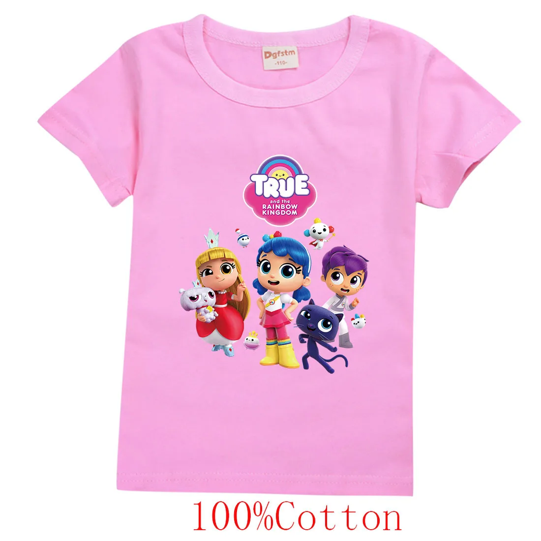 

True and the Rainbow Baby Boys Girls Anime Tops Print Cartoon Casual Summer Children Short-sleeved Cotton T-shirt Kids Clothes