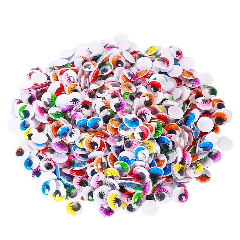 Пластиковые Мультяшные черные и белые глаза с наклейками на тыльную сторону