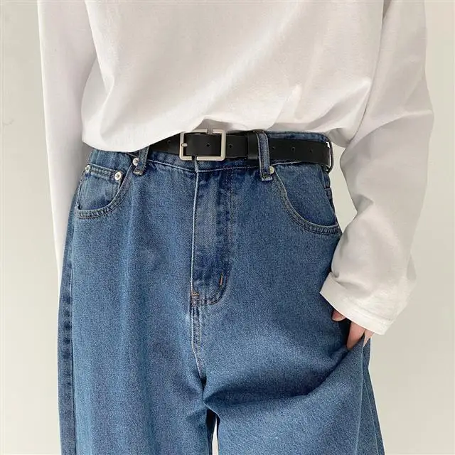 Men's Y2K Jeans Business Straight Casual Denim Wide Leg Pants Korea Baggy Jeans Vintage Straight Trousers Streetwear For Men