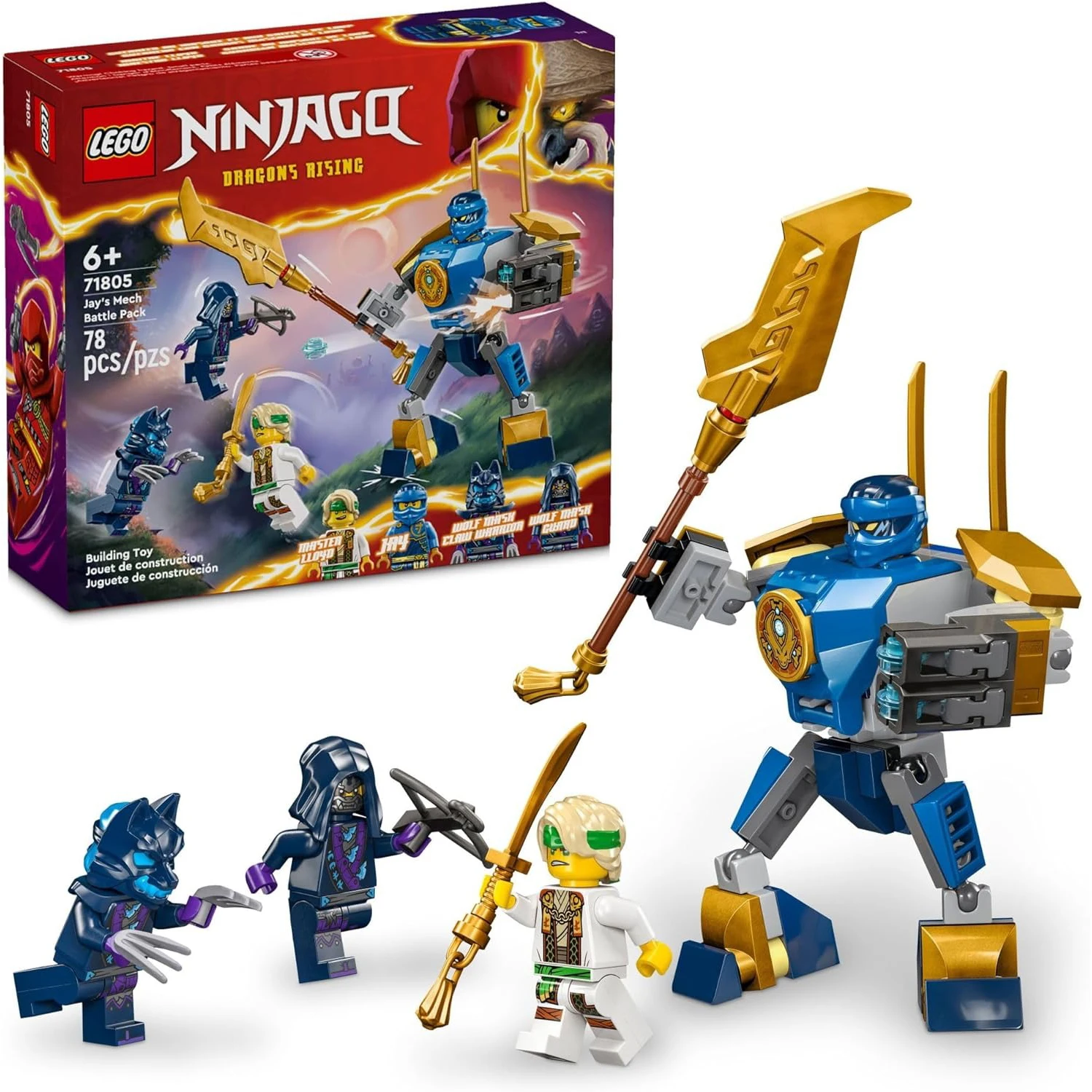 Набор LEGO NINJAGO Jay's Mech Battle Pack экшн-игрушка для мальчиков и девочек с экшн-фигуркой