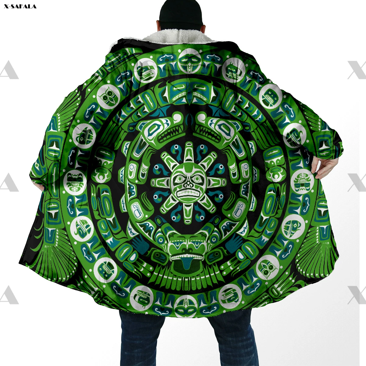 

Mayan Calendar American 3D Printed Hoodie Long Coat Hooded Cloak Thick Down Jacket Parkas Outerwear Cotton Pullovers Dunnes