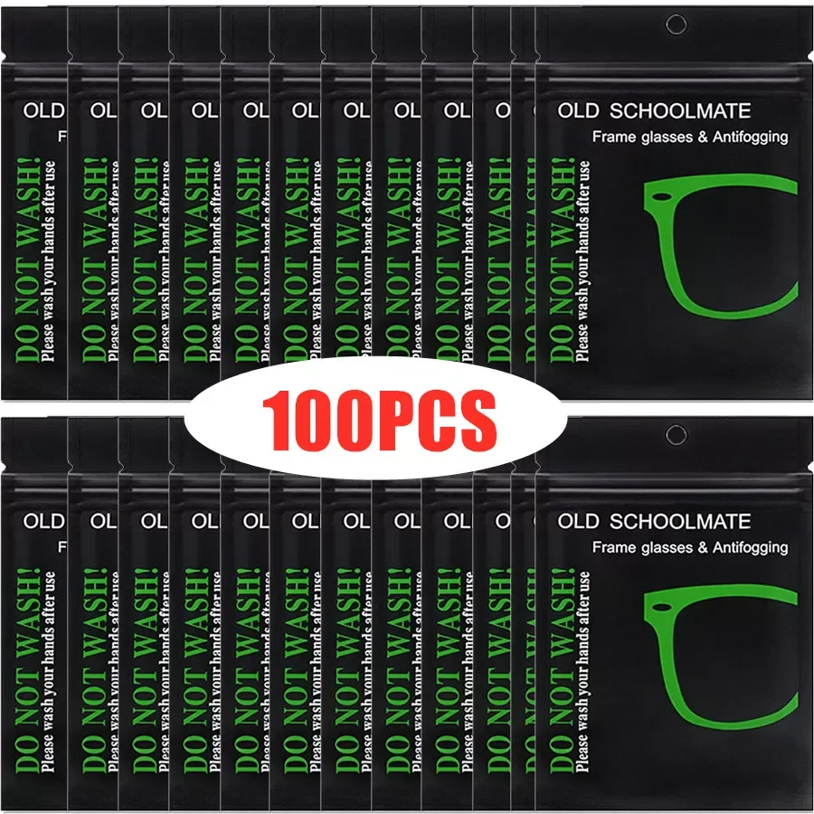 

100PCS Anti-Fog Wipes for Glasses Pre-moistened Antifog Lens Cloth Wipe Individually Wrapped Disposable Defogger Eyeglass Wipes