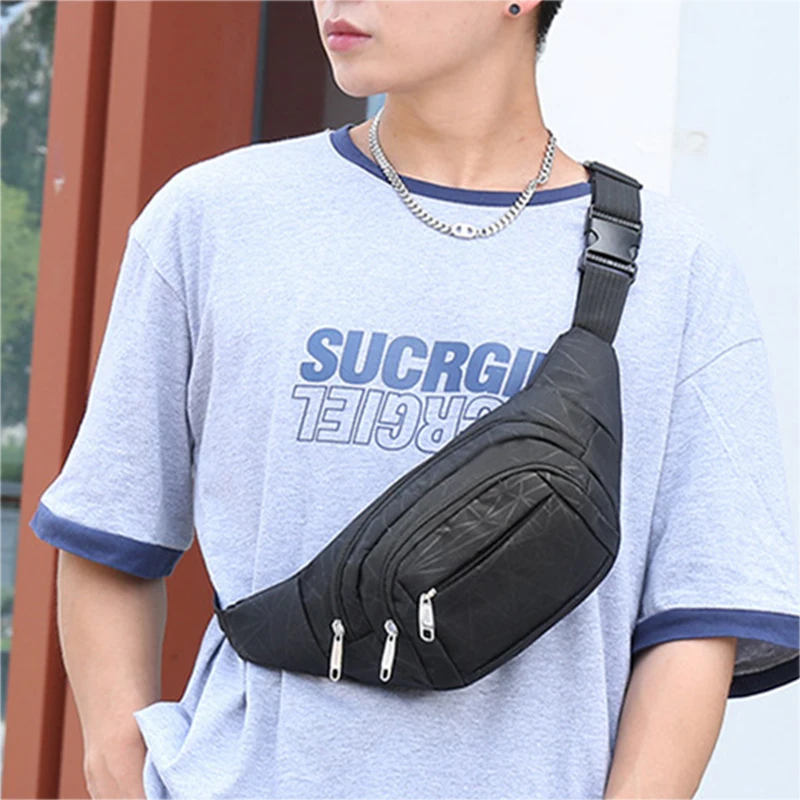 

Men Waist Bags Fashion Banama Hip Bag Male Solid Color Crossbody Chest Bags Travel Shoulder Bags Casual Oxford Pack Purse