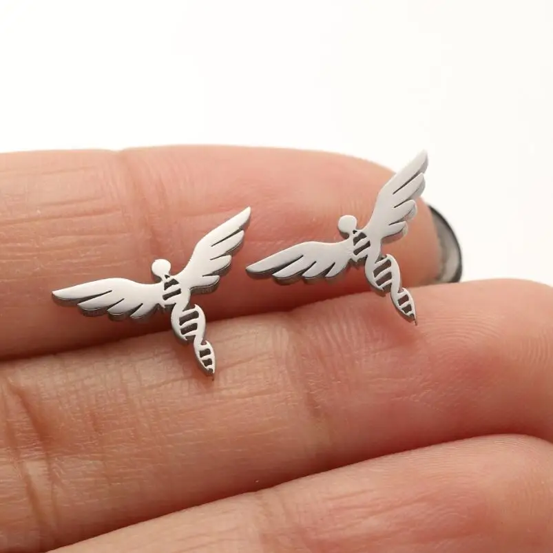 Винтажное ожерелье Yiustar с крыльями ангела, мужское ожерелье с подвеской из нержавеющей стали, необычное крестообразное ожерелье в подарок