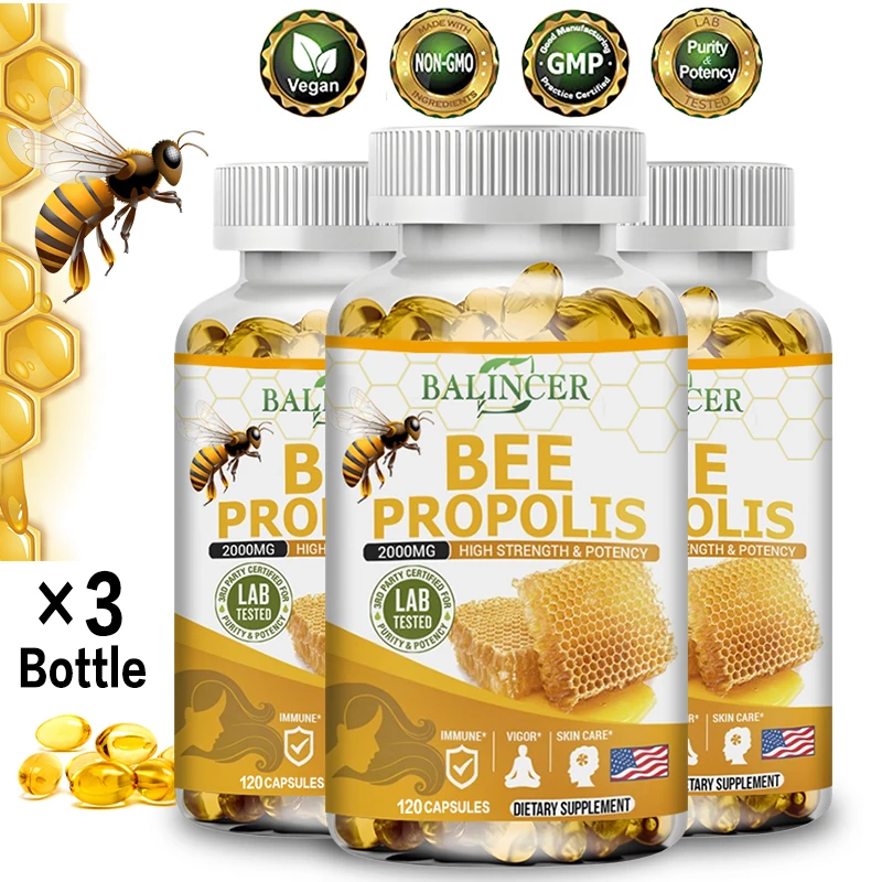 

Balincer Propolis Natural Antioxidant Vitamin Mineral Supplement - for Healthy Immune System,Skin Care,Enhance Physical Fitness