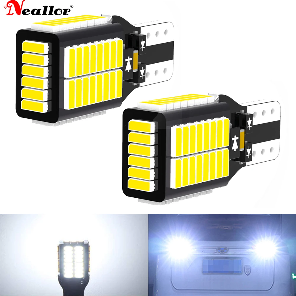 

Комплект автомобильных светодиодных ламп T15 W16W 921 912, светодиодные сигнальные лампы, супер яркий белый 4014 SMD Canbus без ошибок, 12 В, задние фонари ...
