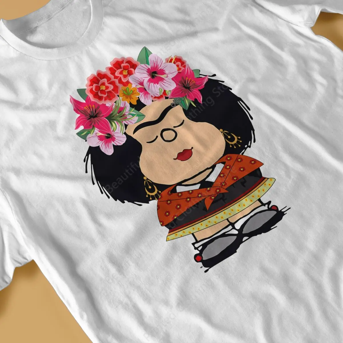 Футболка из 100% хлопка Mafalda Kahlo Fanart с принтом модные мужские и женские футболки