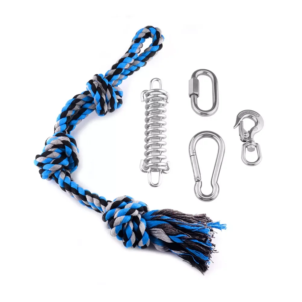 

NEW IN Spring Pole Dog Rope Toys Outdoor Hanging Exercise Pull Tug Of War Toy Muscle Builder For Dogs Of All Ages And Breeds