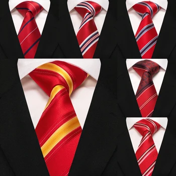 EASTEPIC Men's Gifts of Striped Ties Red Neckties for Gentlemen in Fine Apparel Fashionable Accessories for Social Occasions 1