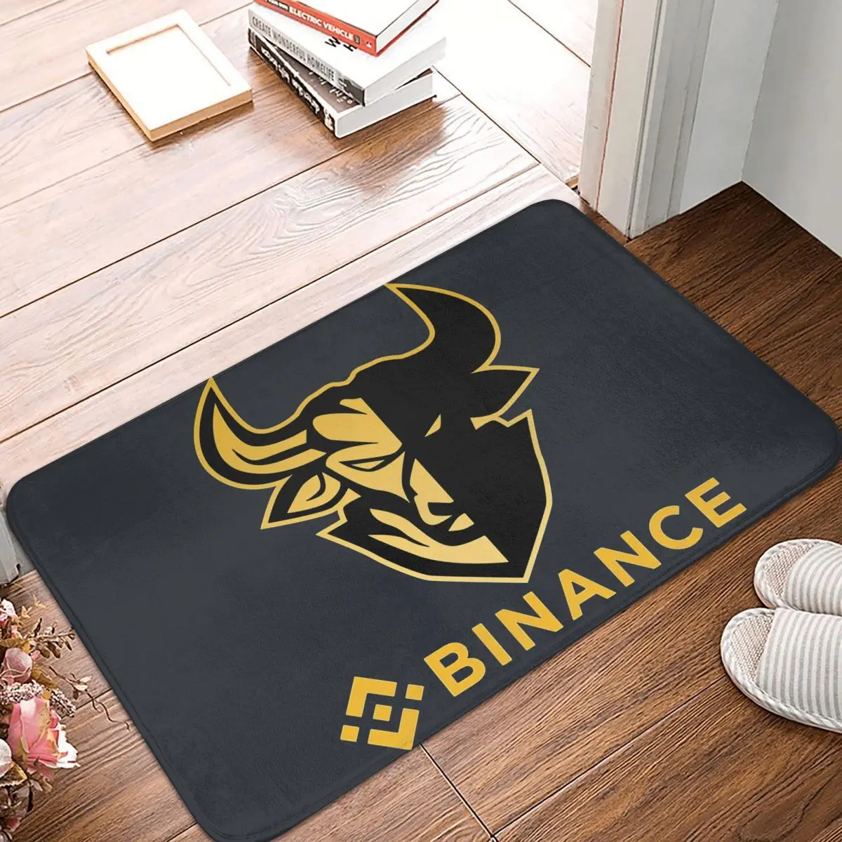 

Binance Coin Crypto Miners Non-slip Doormat Bnb Bath Bedroom Mat Outdoor Carpet Flannel Pattern Decor