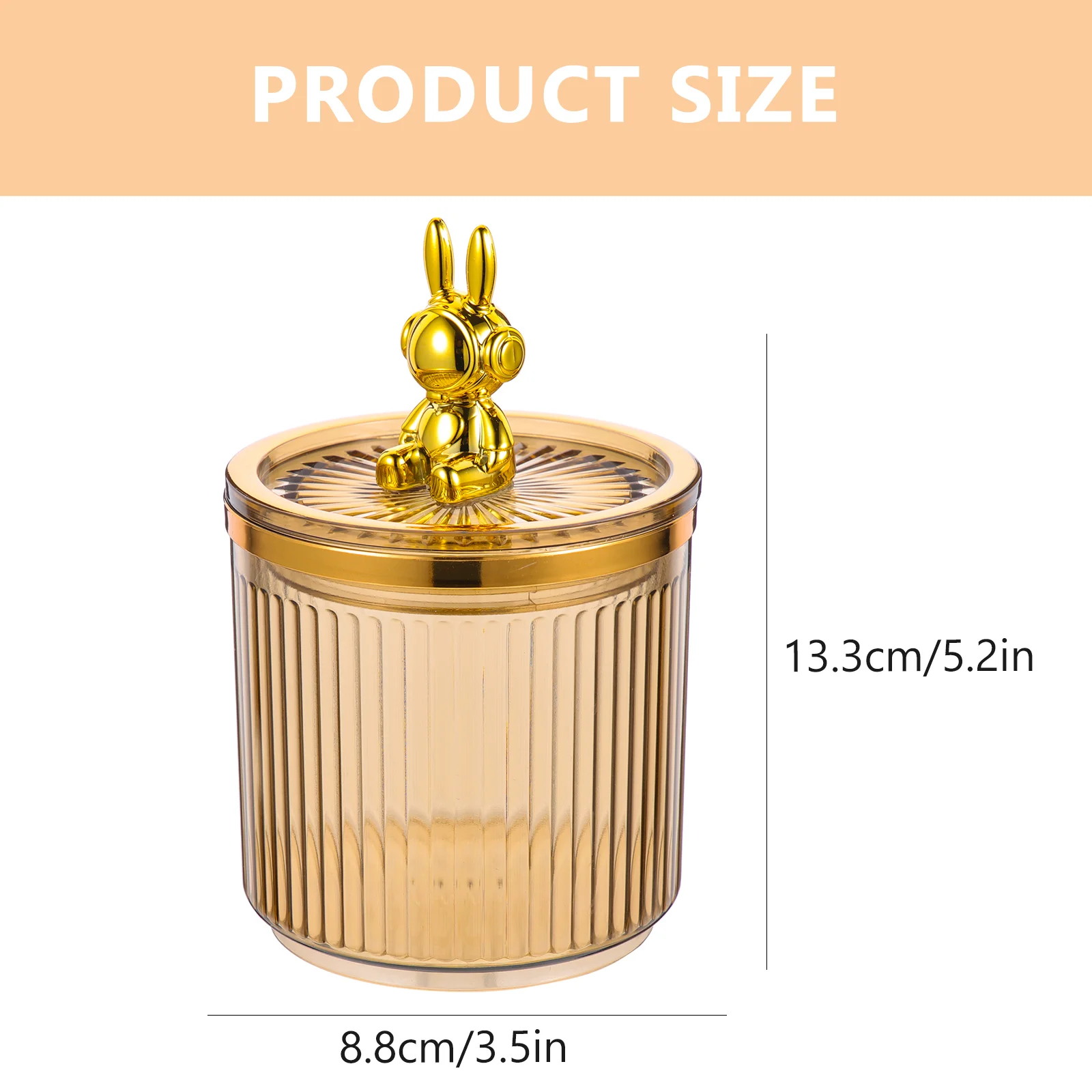 

Space Bunny Storage Tank Jars Bathroom Vanity Organizers Household Cotton Ball Holder Candy Lids